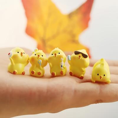 Courtyards Lawns Gardening Kawaii Chicken Figurines for Anime Shelf Displays Diorama Crafting Goblin Core Terrarium Accents