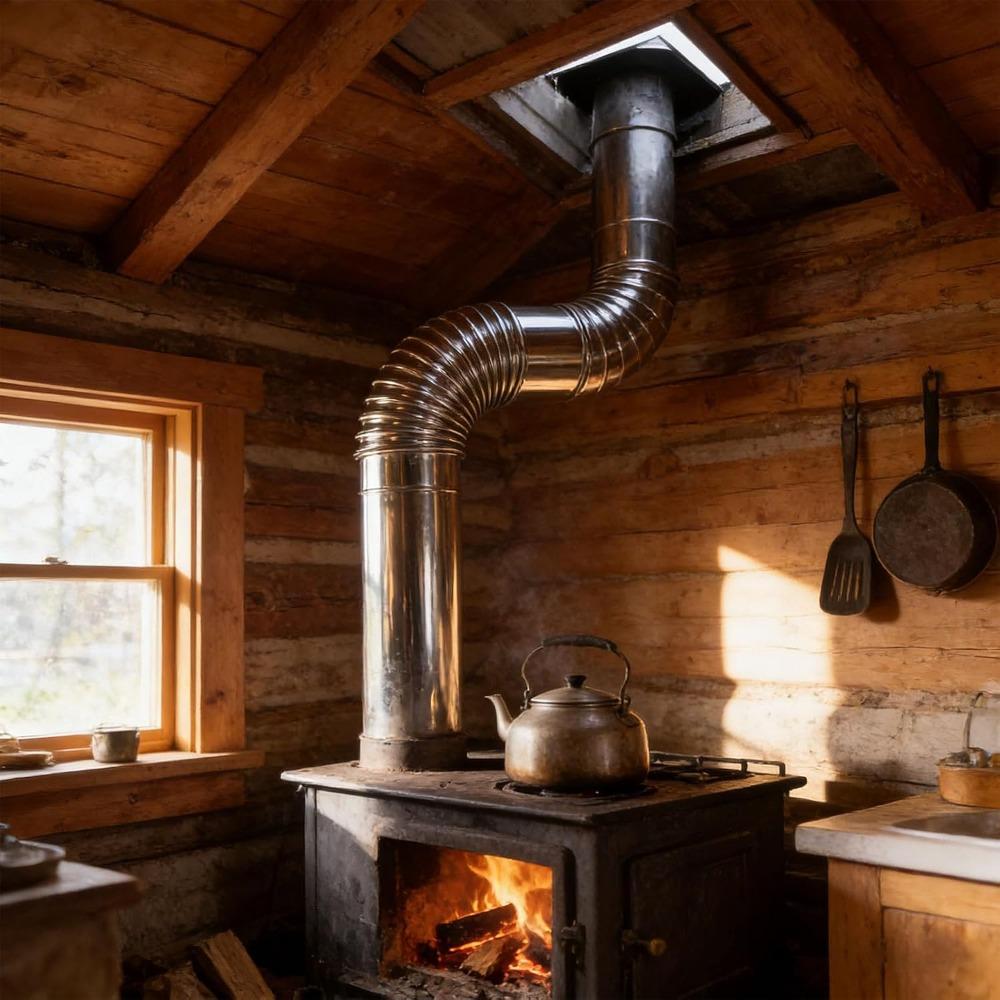 90 Degree Chimney Elbow Stainless Steel Chimney Exhaust Elbow Durable Stove Pipe Elbow Wood Stove