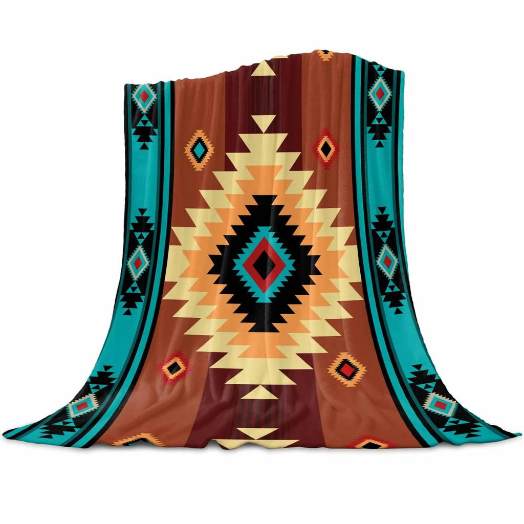Indian Geometry Graphics Throws Blankets for Sofa Bed Winter Soft Plush Warm Sofa Throw Blanket Holiday Gifts