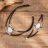 2Pcs/Set Vintage Elliptical Pendant Necklace Large Necklace Chain Choker New Necklace Pendant