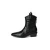 Stivaletti a Punta Quadrata da Donna, Stivali Nudi, Stivali Retro, Scarpe Versatili e Uniche