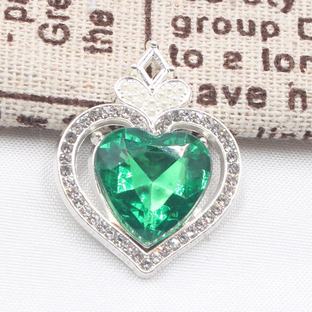 New 10 Piece 22 * 30mm Peach Heart Rhinestone Pearl Alloy Flat Bottom Button DIY Phone Case Hair Accessories Gift Box Clothing D