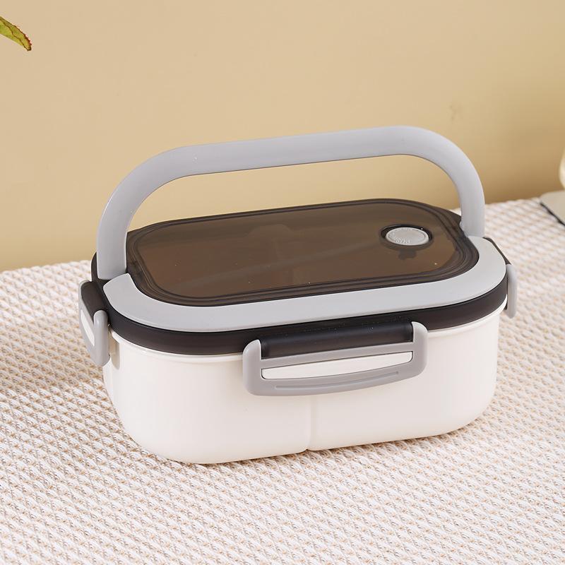 Bento Lunch Box with Spoon and Fork High-capacity Microwave Food Container Portable Leak-proof