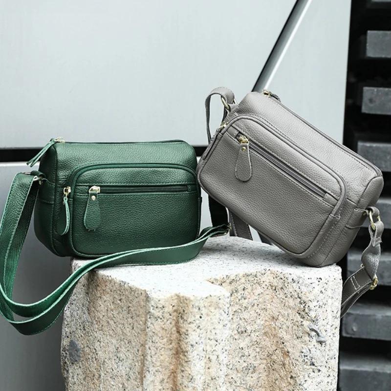 Women's Full-Grain Leather Underarm Crossbody Bag – Lightweight Versatile Mini Purse Multi-Color for Work Office Party & Travel