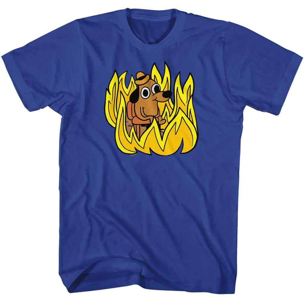 This Is Fine In Flames Royal Meme Shirt Unisex T-Shirt S