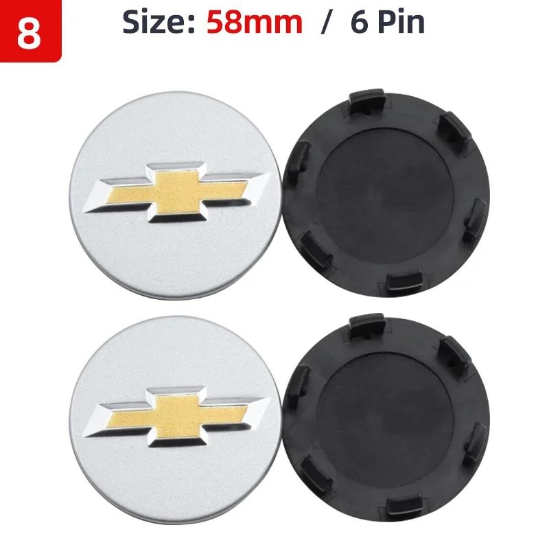 4pcs 53mm 58mm 59mm 64mm Car Wheel Center Hub Caps Cover Decor Sticker For Chevrolet Cruze Malibu Sail Equinox AVEO Lova RV