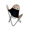 Printed Butterfly Chair Rug Accent Vintage Retro Butterfly Chair Lounge Bedroom Relax Armchair With Folding Frame