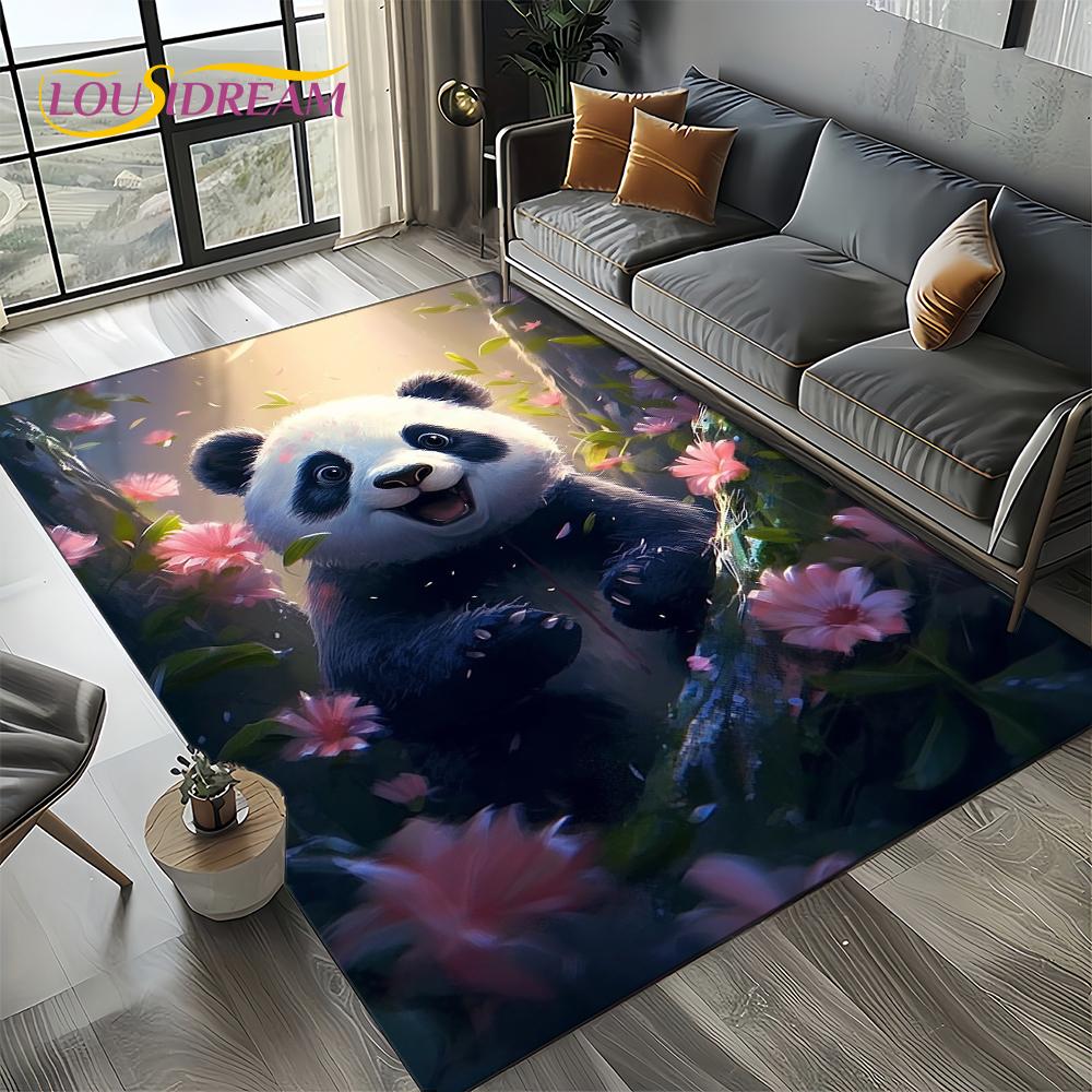 3D Dream Animal Cartoon Panda Cute Carpet Rug for Living Room Bedroom Home Sofa Decoration,Kid Area Rug Non-slip Floor Mat Gift