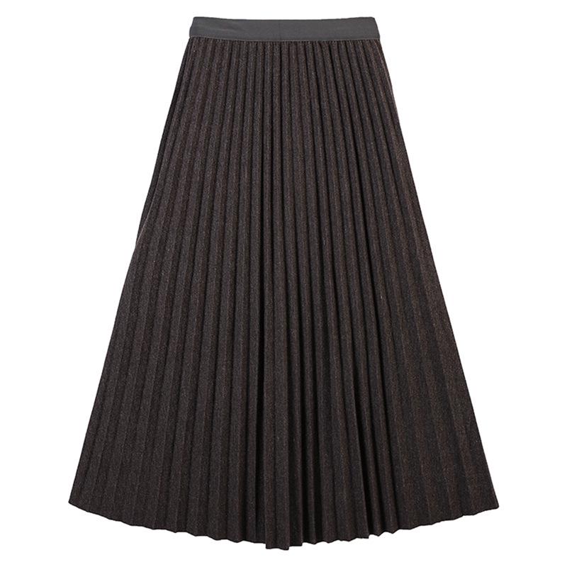 Fei Yuan Women's Elegant High-Waist Accordion Pleated Skirt - Autumn/Winter Style