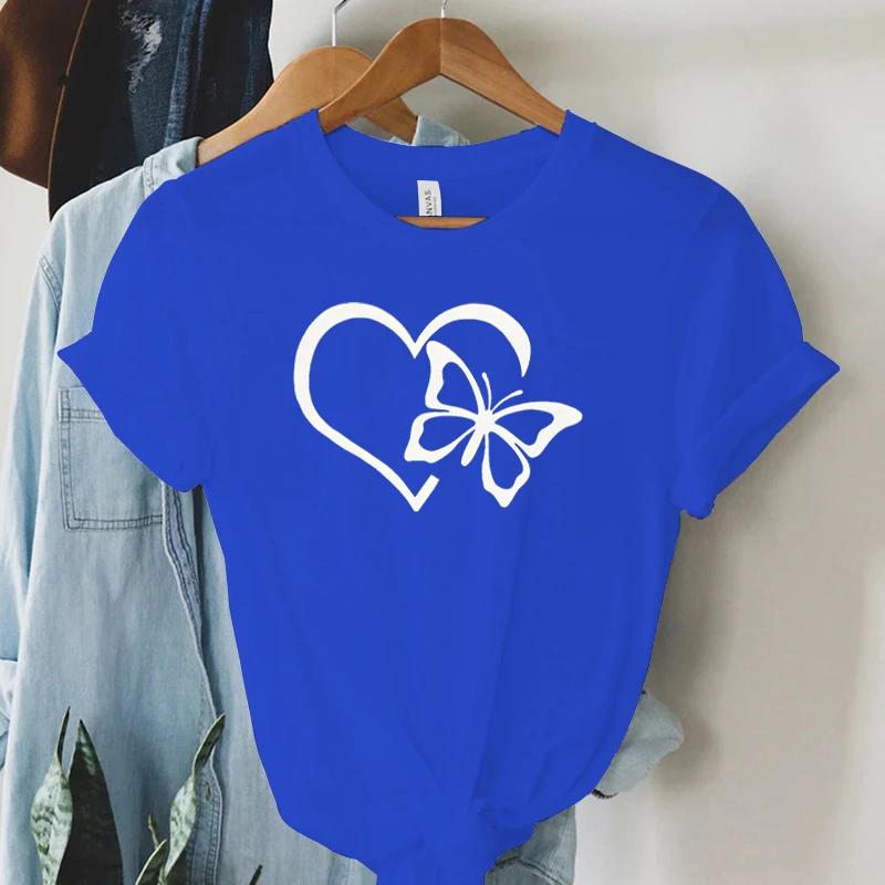 Heart Butterfly Graphic T Shirts Women Funny Hearts Trendy Style Butterfly Lover Gift Womens Tee Shirt Hearts Essential Tops