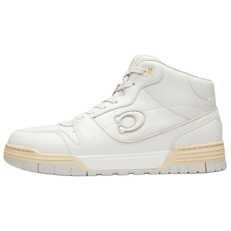 

Coach Soho Synthetic Leather Cow Split Leather Round Toe Lace-Up Mid-Top Sneakers Men Sneakers White CCI34-OPI 40.5
