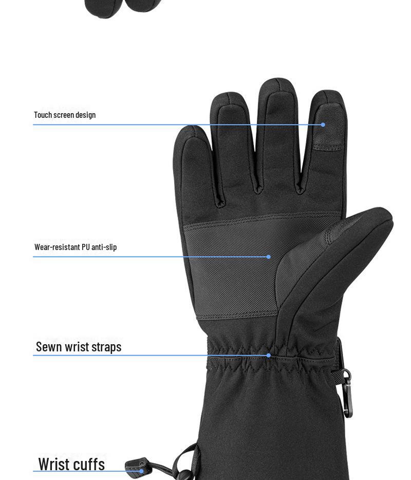 Herren Beheizte Winter Touchscreen Wasserdichte Ski- & Motorradhandschuhe