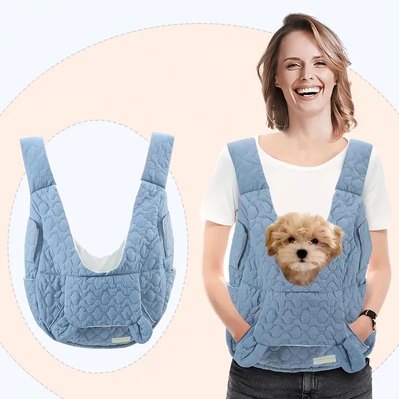Double Shoulder Pet Carrier Bag Extra Large Capacity Chest Backpack Dog And Cat Outdoor Bag Waterproof And Portable Pet Bag