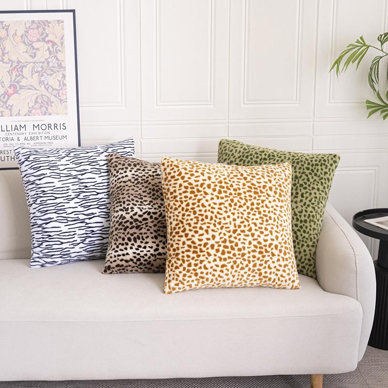 Leopard Print Soft Plush Pillow Cover Home Decor Pillow Cover Living Room Sofa Cushion Cushion Cover