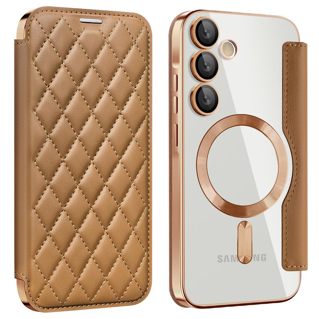 For Samsung Galaxy A55 5G Magnetic Case RFID Blocking Card Holder Leather Phone Cover