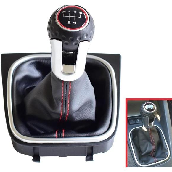 Gear Shift Knob 5/6 Speed Manual Gear Stick Transmission Shift Knob Shifter Compatible with V-W Golf 6 MK6 Jetta V VI 2005 2006 2007-2014 (6 Speed) 5 Speed