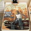 1PC Grand Theft Auto Print Flannel Blanket, High Quality Comfortable for All Seasons, Home Decor, Warmth and Comfort, Perfect for Christmas Gifts