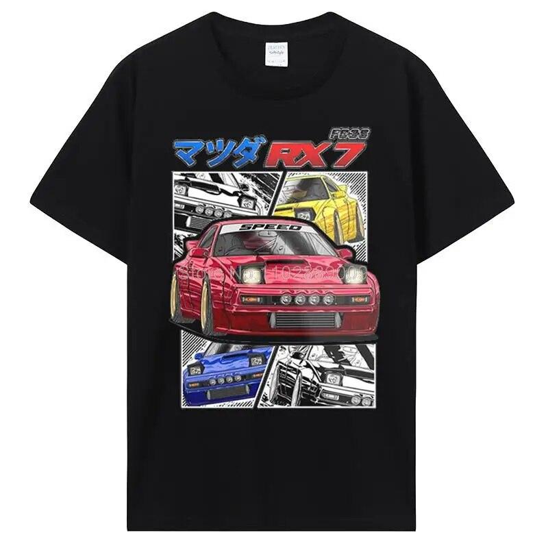 Classic Initial D T Shirt Unisex O-neck Cotton T-Shirt Unisex Hip Hop GTR Vaporwave JDM Car Tshirt Casual Daily Tee Streetwear