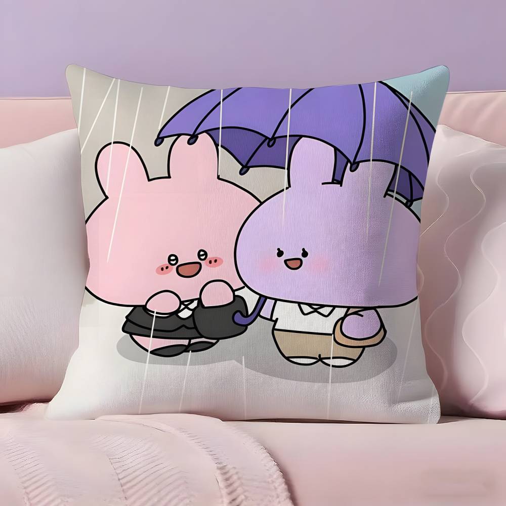 Cartoon A-Asamimichan Cute Bunny Pillow Case Ultra Soft Skin Friendly Fabric Cloud Like Comfort & Concealed Zipper