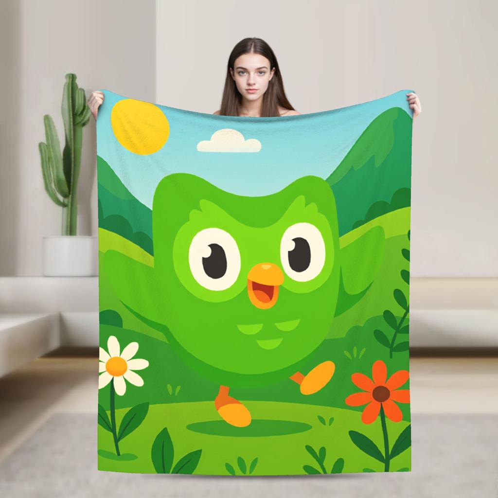 Duolingos Velvet Blanket Quality Warm Bedding Throws Autumn Decorative Bedroom Graphic Bedspread