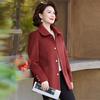 Mother Autumn Woolen Coat Women's New Western Style 50-year-old Middle-aged and Elderly Women's Short Lapel Temperament Short Coat