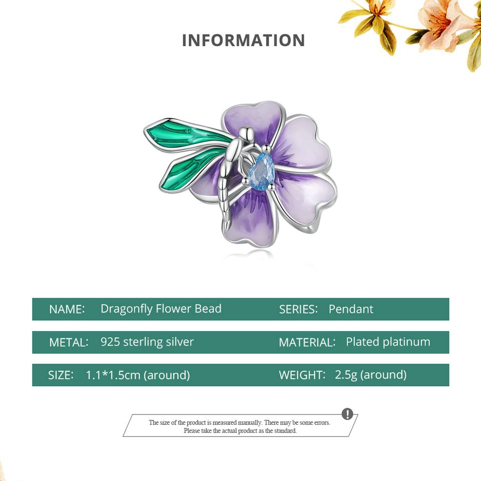 BAMOER 925 argint sterling flori și păsări mărgele fluture brelocuri pentru femei Brățară și brățară originale Proces de email bijuterii fine