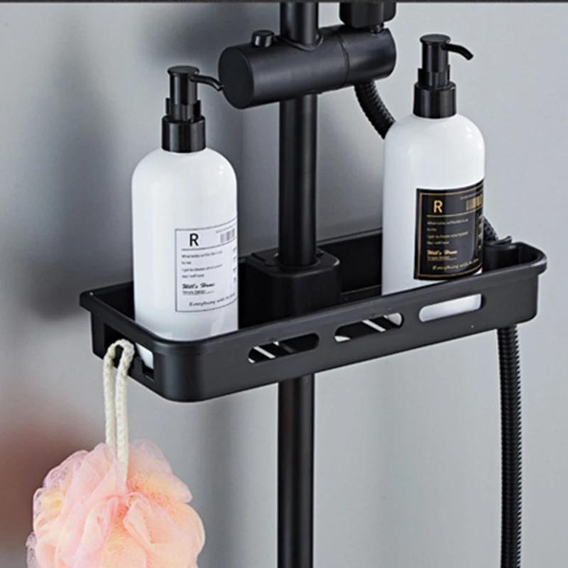 Shower Household Rain Bathroom Shower Set Booster Nozzle Brass Hot And Cold Black Shower Faucet Set Manufacturer Wholesale