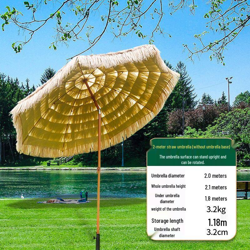 Imitation Thatch Outdoor Sunshade Umbrella - Garden, Courtyard, and Photography Decor Prop