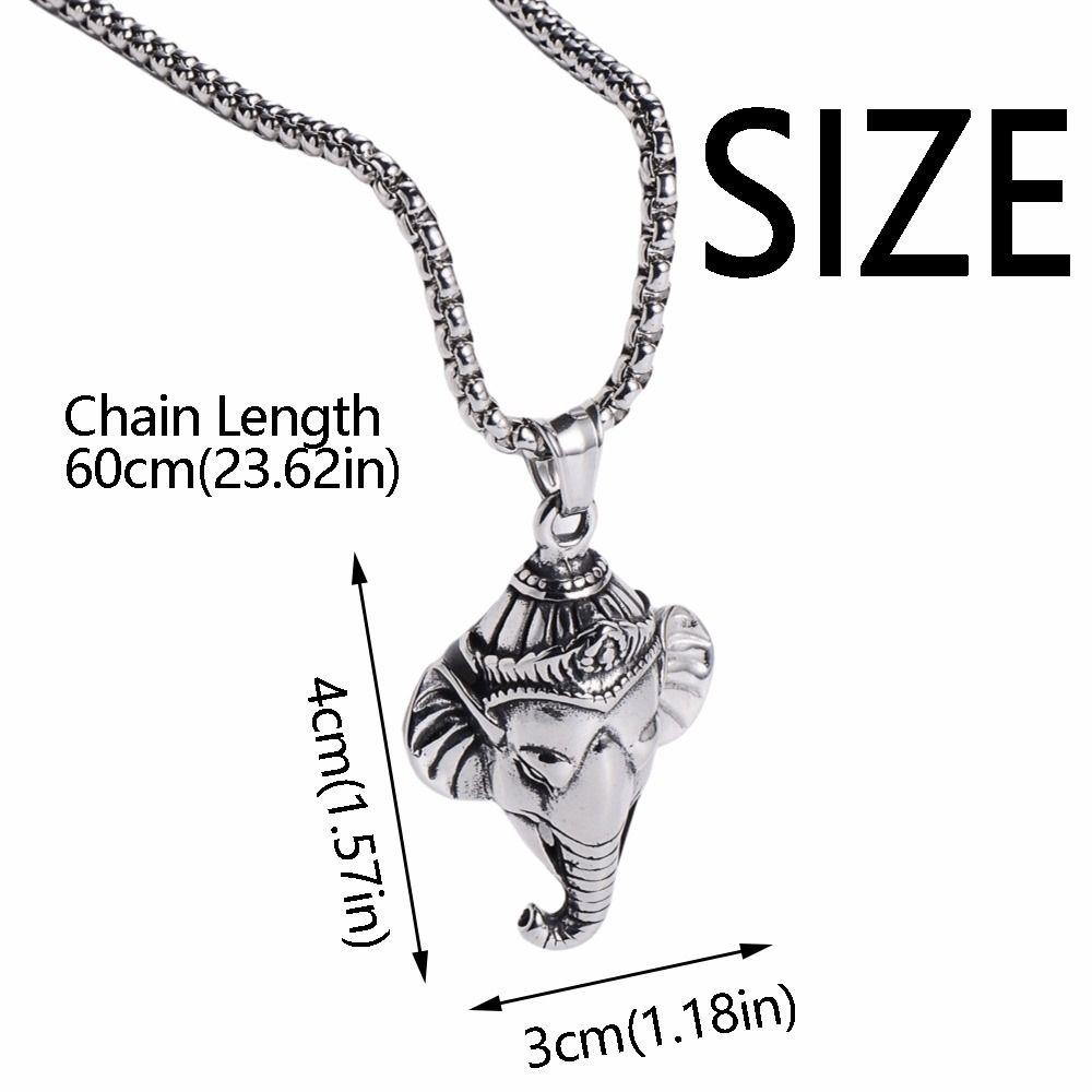 Rock Pendant with Chain Gothic Hip Hop Collarbone Necklace Punk Elephant Necklace  Party Jewelry
