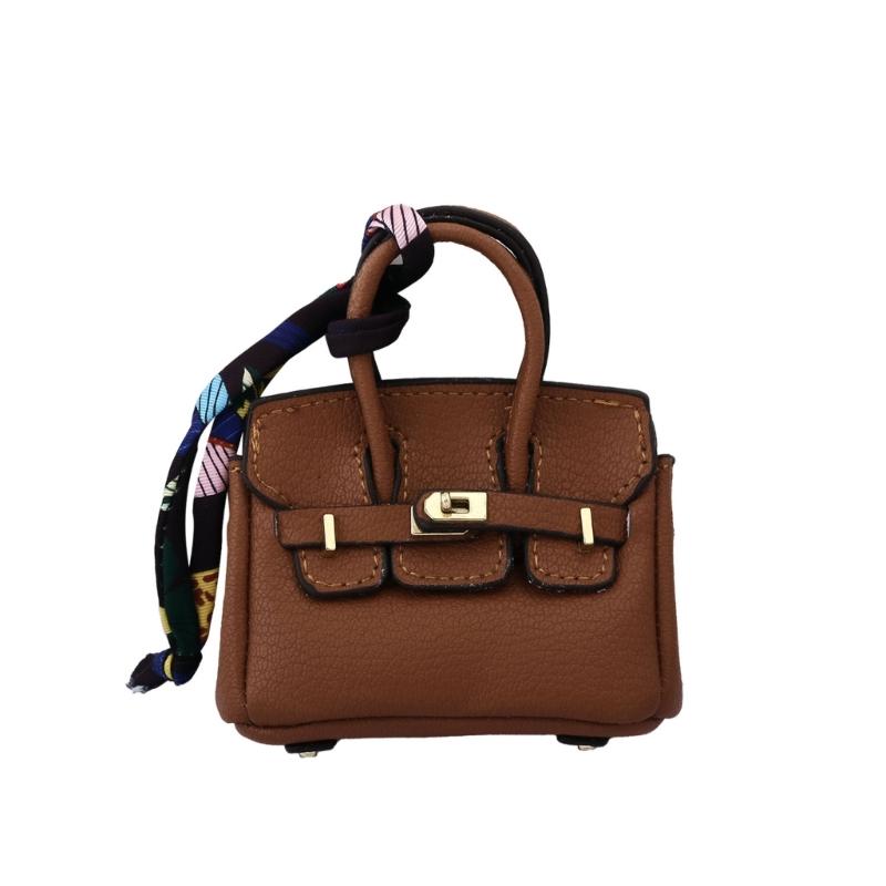 Mini Wireless Earbuds Case Organiser Key Holder Charm Faux Leather Keyring Pouch Various Vibrant Color Choice