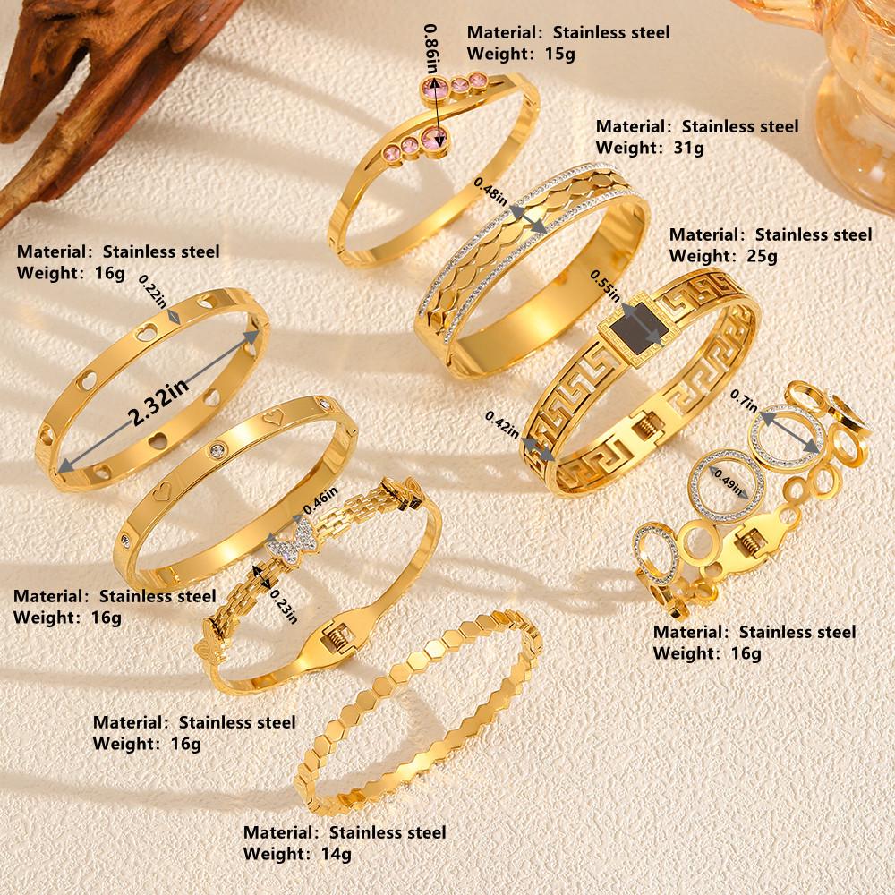 Luxury Titanium Steel Wave Butterfly Bracelet with Diamonds for Women – 18K Plating