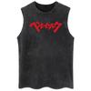 Anime Vest Printed Washed Retro Sports Fitness Casual Shortsleeved Loose Large Size Summer