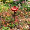 Yousheng Bird Feeder Garden Stake with Iron Bracket Deep Bowl Feeder Rust-Resistant Food And Water Holder for Courtyards And