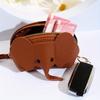 Cute Elephant 1pc Coin Purse with Wrist Strap Artificial Leather Zippered Pouch, Large Capacity Storage for Coins, Lipstick, Bank Cards Key Organizer