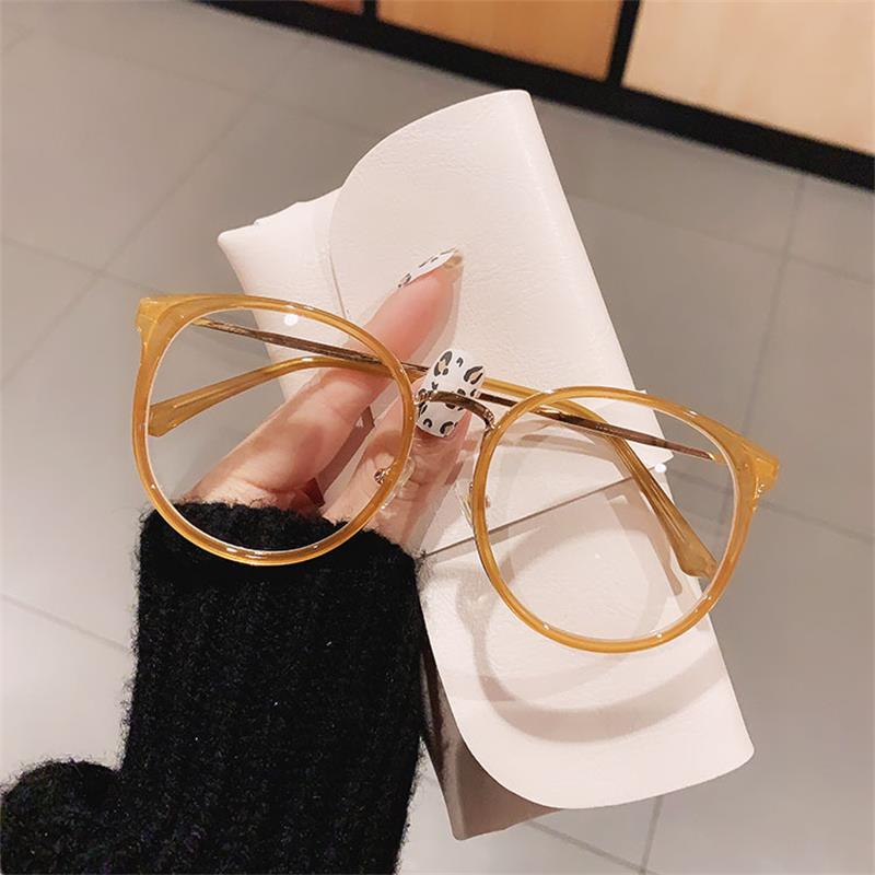Anti Blue Light Glasses Oversized Round Leopard Glasses Women Men Fashion Metal Hyperopia Eyeglass Optical Reading Glasses +1.75