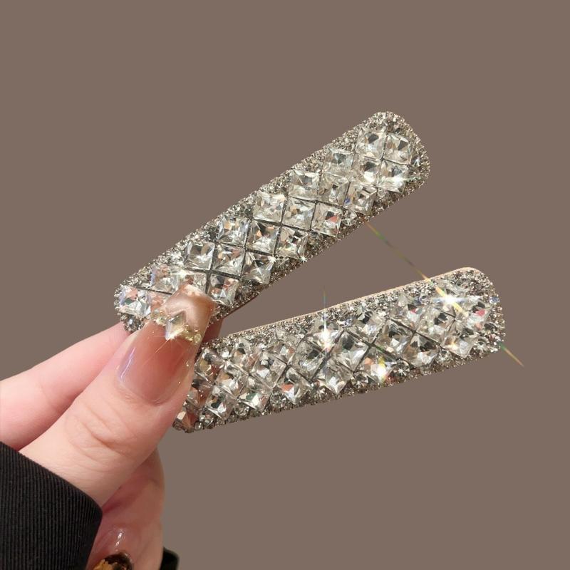 

1/2Pcs Light Luxury Hairpin Versatile Temperament Shining Zircon Side Clip Bangs Clip Hair Accessories Gifts