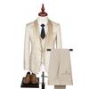 Spring Men's (suit + Vest + Trousers) British Style Business Casual Three-piece High-density Jacquard Wedding Dress