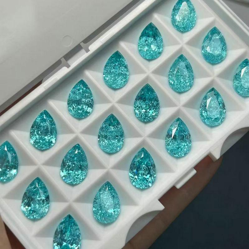 Paraiba Neon Blue Oval Loose Stones - Gemstone with High-Quality Crushed Ice Texture