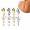 Non Piercing Clip on Belly Button Butterfly Design Navel Rings Faux Belly Piercing  Body Jewelry