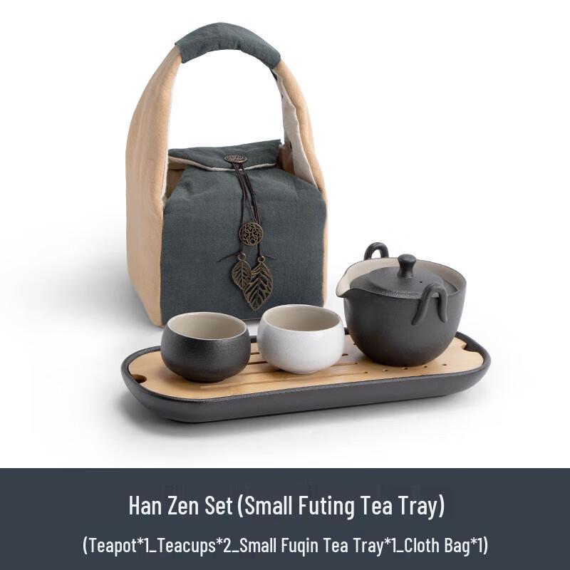 Nanshan Mr. Black Pottery Portable Travel Tea Set