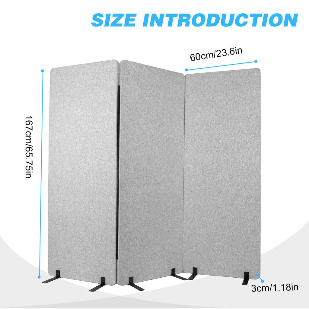 3 Panel Folding Room Divider Folding Portable Partition Screens Folding Privacy Screens for Office Room Restaurant Hospital