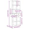 Highboard White 70x42.5x185 cm Particleboard