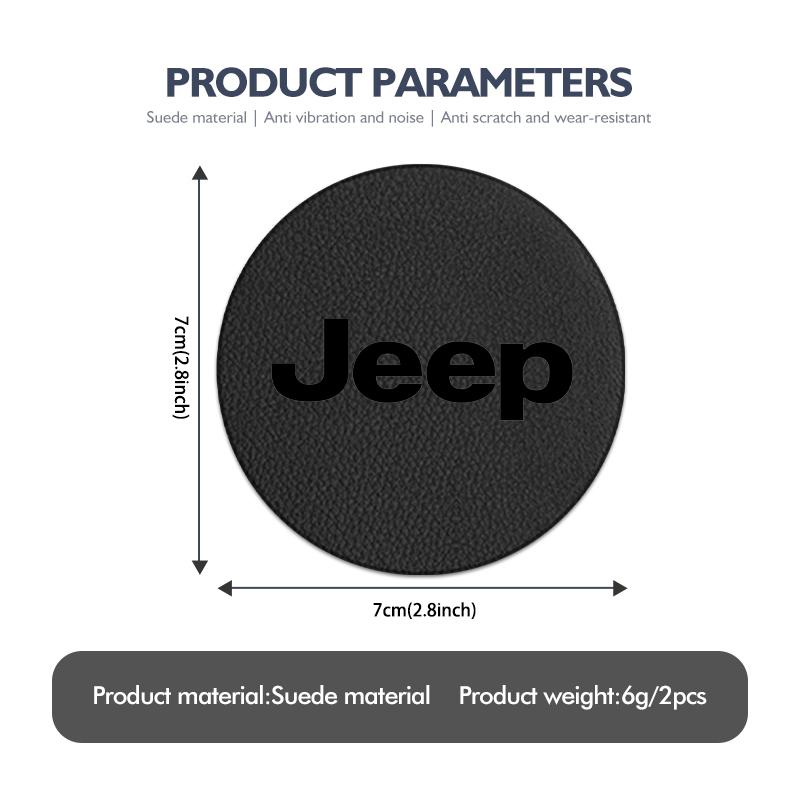 2pcs Car Water Cup Mat Suede Coaster Non Slip Pad Accsesories For Jeep Grand Cherokee Wrangler JK Renegade Gladiator Compass AKL1