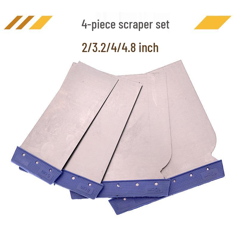 4-Piece Multifunctional Scraper Set: Paint, Putty, Car Film, and Atomized Ash Scrapers.