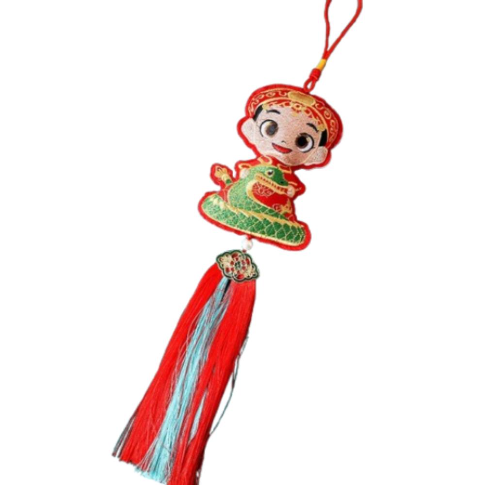 Traditional Embroidery Snake Wind Chimes Hanging New Year Pendants  New Year Decoration