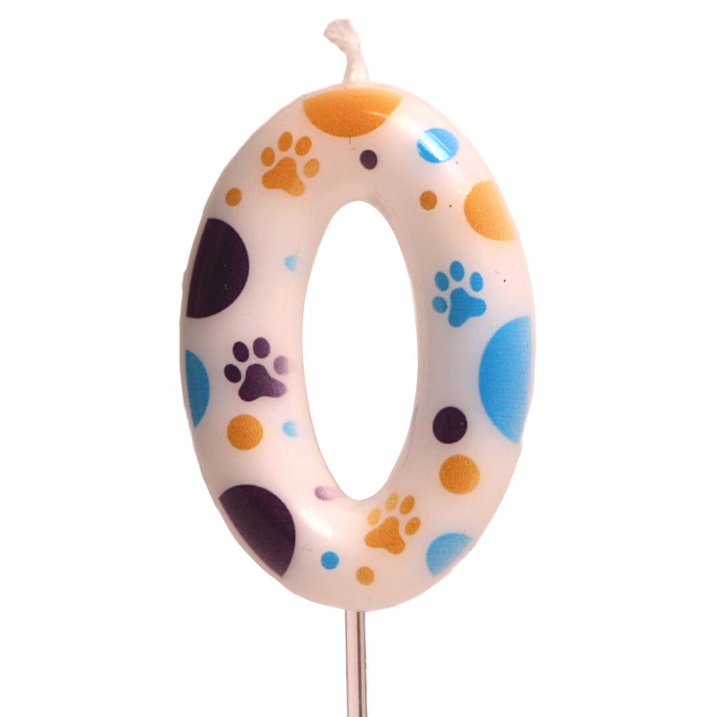 Hund tassavtryck Födelsedagsljus 0-9 Sifferljus Grattis på födelsedagen Babyshower Förnödenheter Dessert Tårta Topp Dekoration Ljus