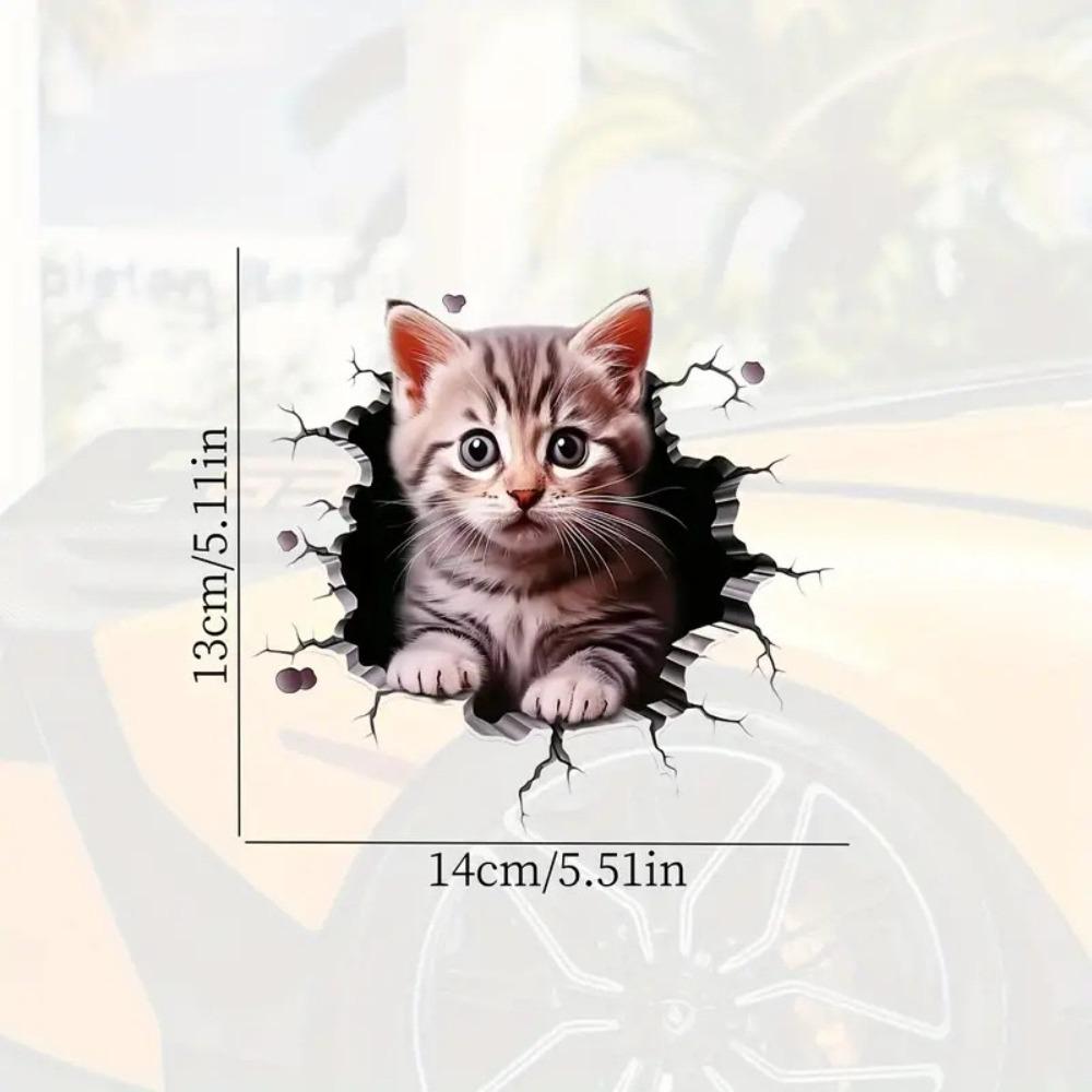 3D Cat Pattern Auto Sticker Cute Car Body Styling Scratch Resistant Decor New Window Sticker