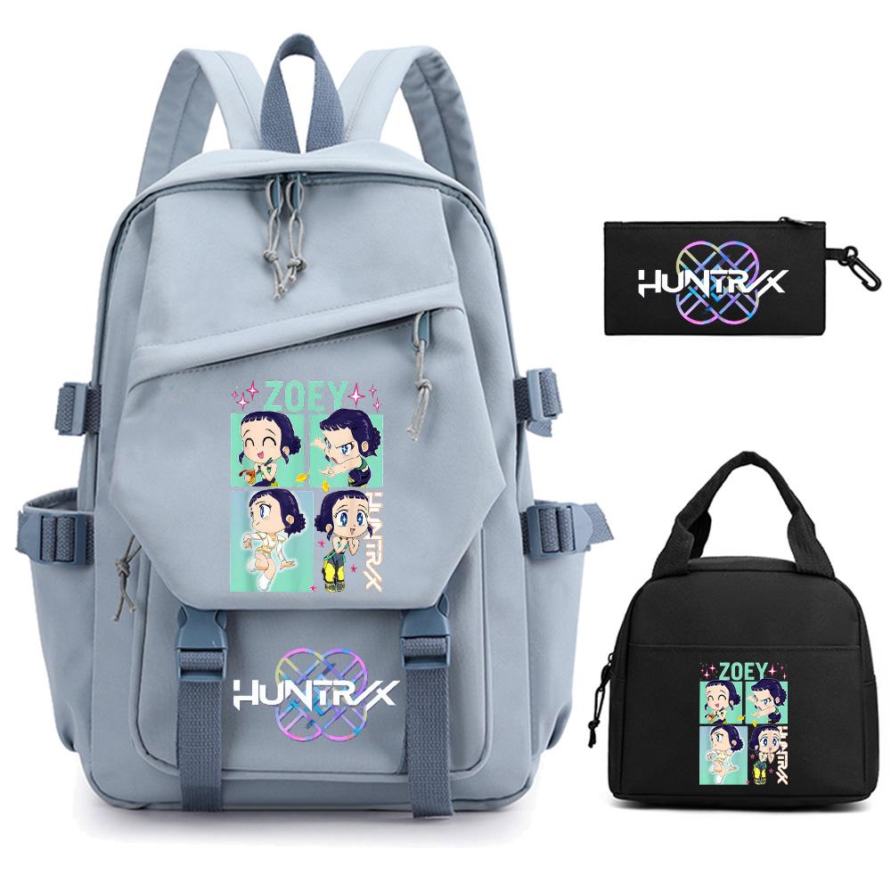 3Pcs/set K-pop Demon Hunters Printed Backpack for Teenger Boy Girl Large Capacity Schoolbag Children Student Bookbag Women Waterproof Travel Bag