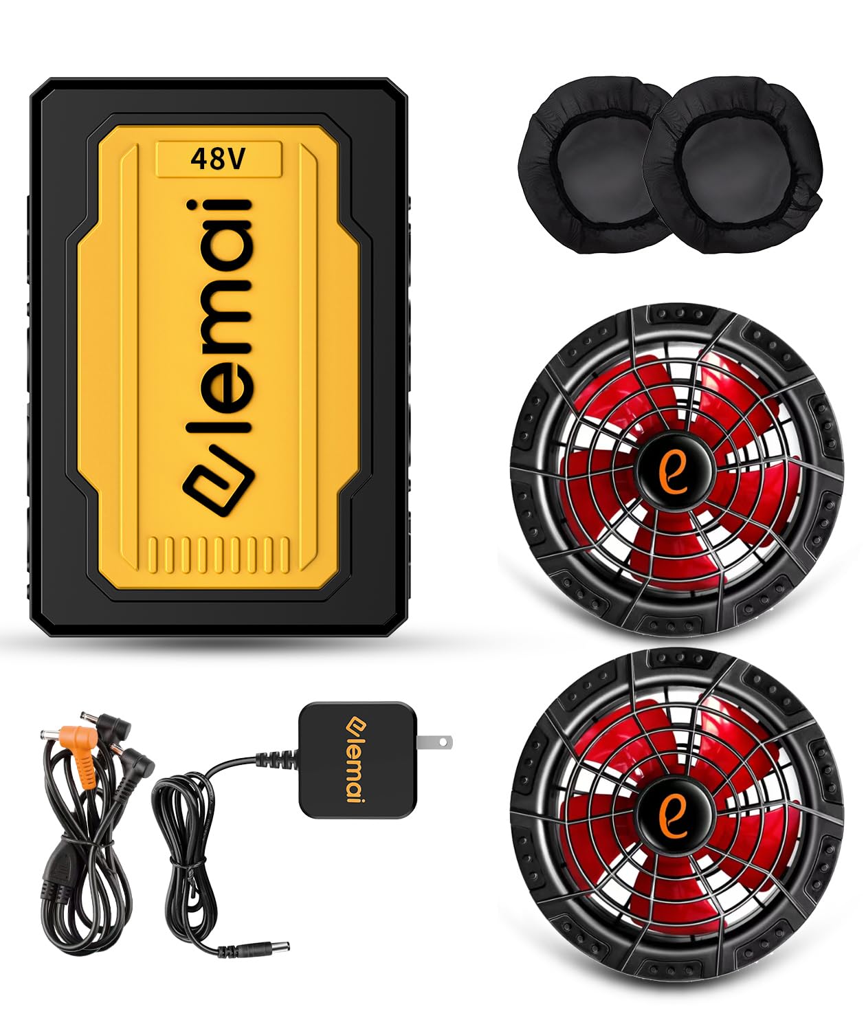 

Model 48V Fan Set with 2 6 Airflow and Quick Charger for Heat Protection [2025 Industry-Leading] Modes, Settings, Fan-Powered Workwear,
