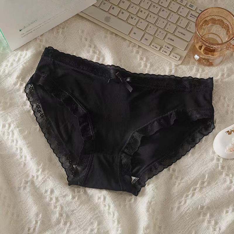 Girl Spring and Summer Pure Color Ice Silk Quick Dry Breathable Waist Triangle Briefs